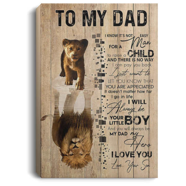 200813BB Lion Dad Wrapped Framed Canvas Wall Art From Son Awesome Birthday Christmas Ideas Great Gift Decoration 8x12 12x18 16x24