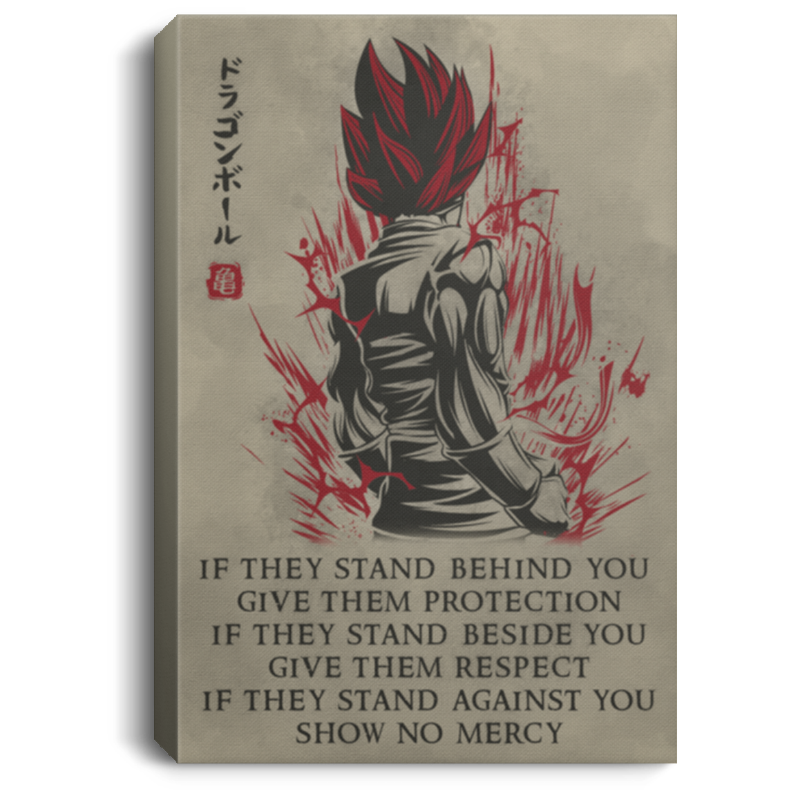 AAA200704 Goku Quote Posters Canvas Art Print If They Stand Beside You Give Them Respect 8x12 12x18 16x24