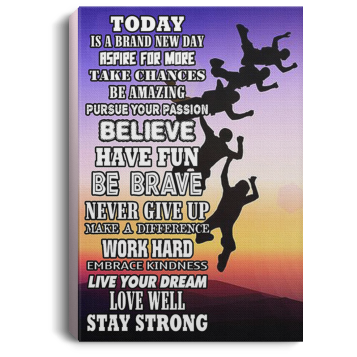 200818EE Skydiving Today Is Good Day Motivational Canvas Wall Art Perfect Birthday Christmas Ideas Great Gift Decoration 8x12 12x18 16x24