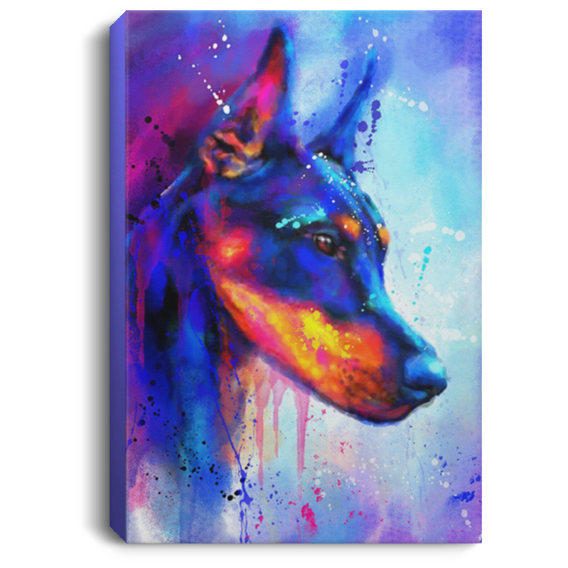 200825G Doberman Water Color Dog Canvas Custom Awesome Birthday Christmas Gift For Men Women Wrapped Ready To Hang 8x12 12x18 16x24