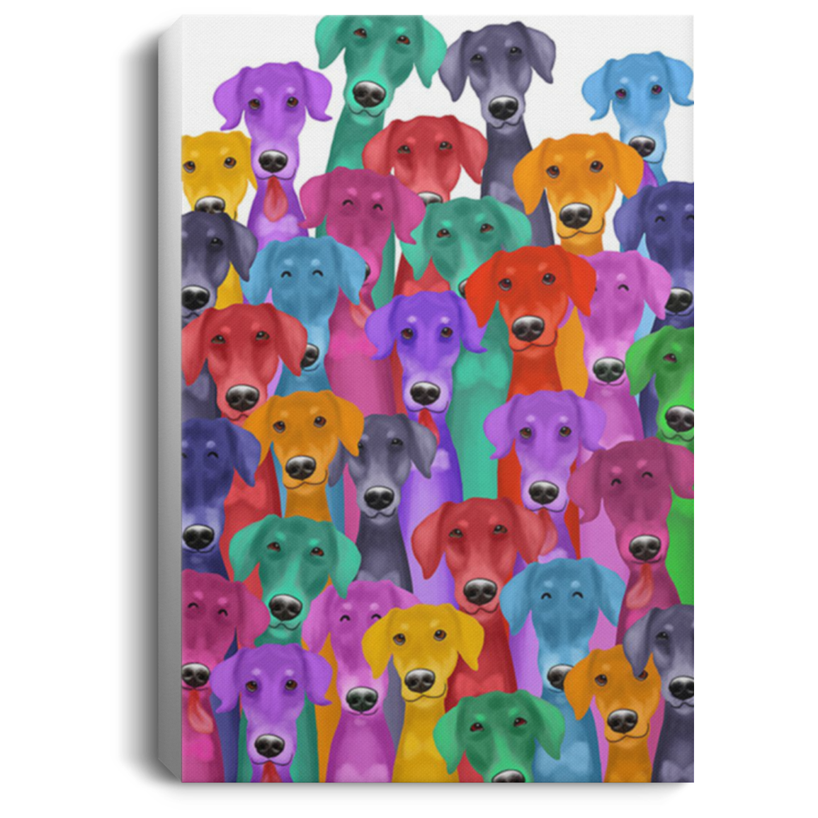 200825G Multi Doberman Dog Canvas Wall Art Funny Birthday Christmas Gag Gift For Men Women Wrapped Ready To Hang 8x12 12x18 16x24