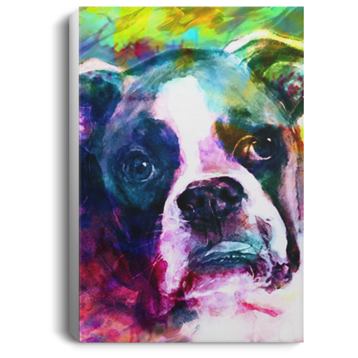 200822H Boxer Dog Canvas Poster Colorful Art Picture Personalized Gift For Men Women Wrapped Ready To Hang 8x12 12x18 16x24