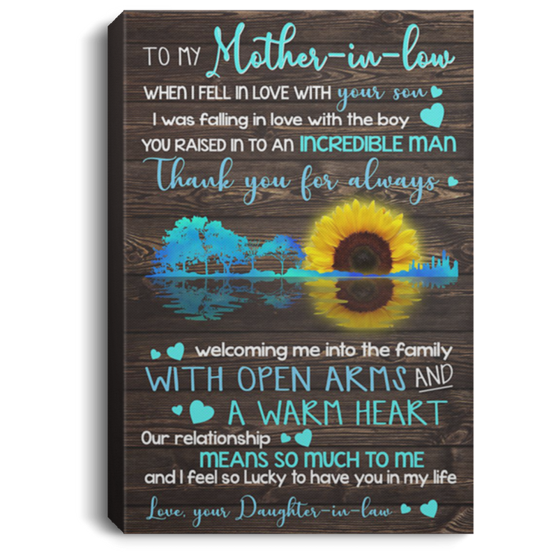 200813BB To My Mother In Law From Daughter Sunflower Family Canvas Wall Art Perfect Birthday Christmas Ideas Great Gift Decoration 8x12 12x18 16x24