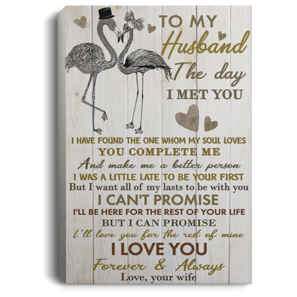 200813BB To My Husband I Have Found The One Whom My Soul Loves Flamingo Family Canvas Art Poster Print From Wife 8x12 12x18 16x24