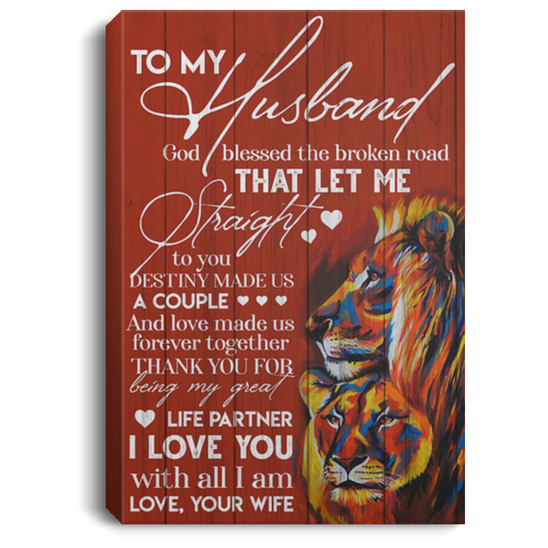 200813BB Wrapped Framed Canvas Lion To My Husband From Wife Awesome Birthday Anniversary Christmas Ideas Great Gift Decoration 8x12 12x18 16x24