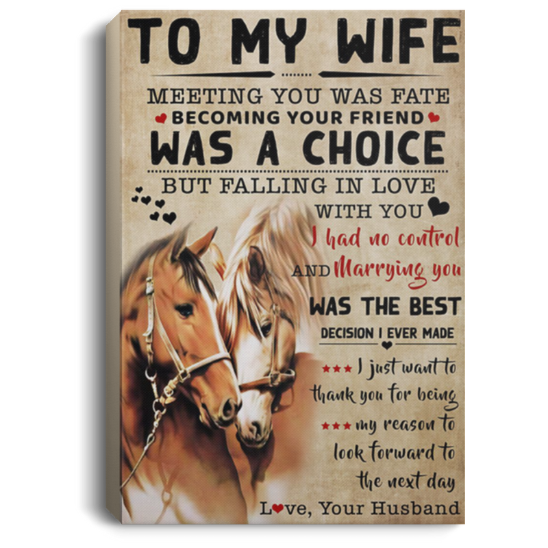 200813BB Husband To Wife Horse Family Canvas Art I Just Want To Thank You For Being My Reason To Look Forward To The Next Day Poster 8x12 12x18 16x24