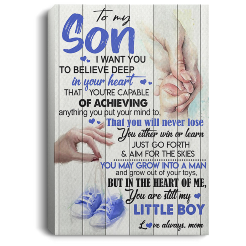 200813BB To My Son From Mom Gallery Wrapped Canvas Poster Awesome Birthday Christmas Ideas Great Gift Decoration 8x12 12x18 16x24