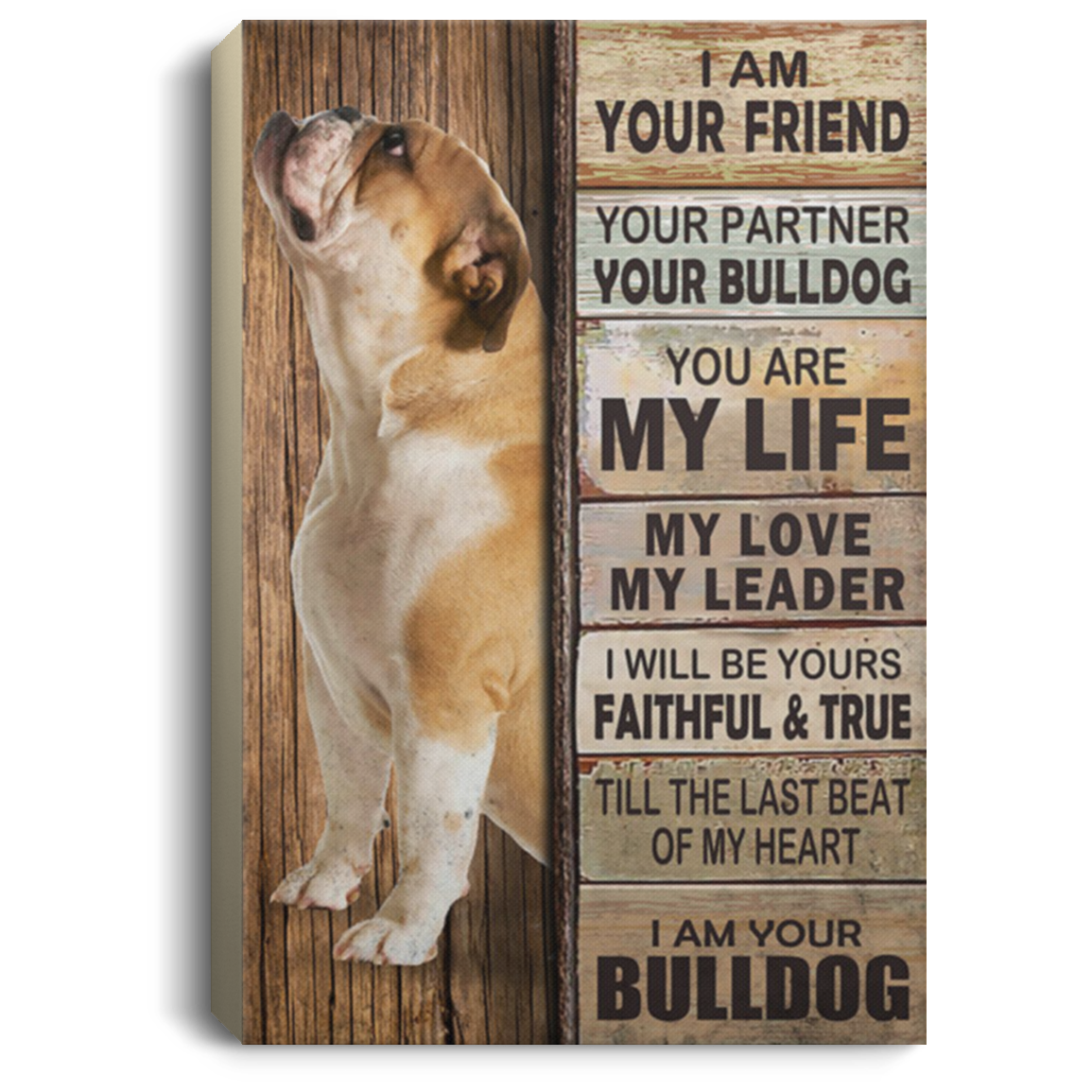 200822H Bulldog Waiting At The Door Wall Art Canvas Bedroom Best Gift For Men Women On Birthday Christmas Wrapped Ready To Hang 8x12 12x18 16x24