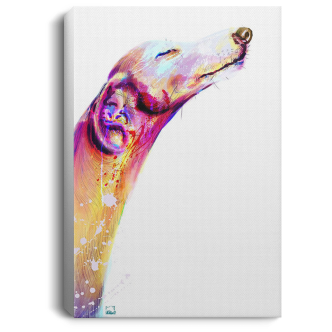 200825G Greyhound Water Color Dog Canvas Wall Art Decor Bedroom Living Room Office Amazing Birthday Christmas Ideas Great Gift Decoration 8x12 12x18 16x24