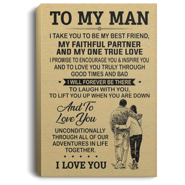 200813BB To My Man Wrapped Framed Canvas Print Poster Perfect Birthday Christmas Ideas Great Gift Decoration 8x12 12x18 16x24