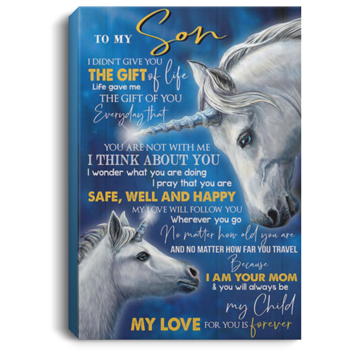 200813BB To My Son Love Mom Art Posters Inspirational Canvas Perfect Birthday Ideas Great Gift Decoration 8x12 12x18 16x24