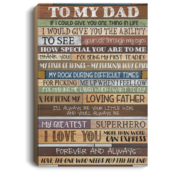 200813BB Gallery Wrapped Canvas Dad From Daughter Perfect Birthday Christmas Ideas Great Gift Decoration 8x12 12x18 16x24