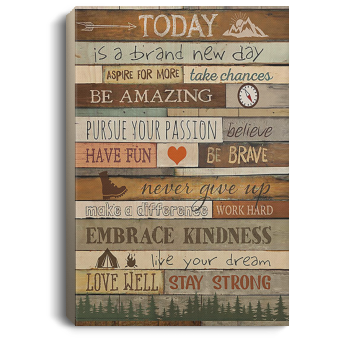 200818EE Motivational Canvas Wall Art Today Is A Good Day Hiking Perfect Birthday Christmas Ideas Great Gift Decoration 8x12 12x18 16x24