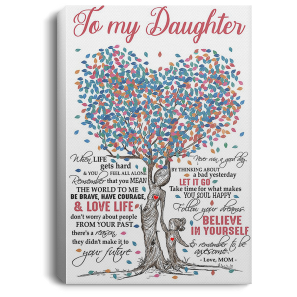 200813BB Family Tree Canvas Wall Art Personalized To My Daughter Follow Your Dreams Believe In Yourself & Remember To Be Awesome Poster From 8x12 12x18 16x24