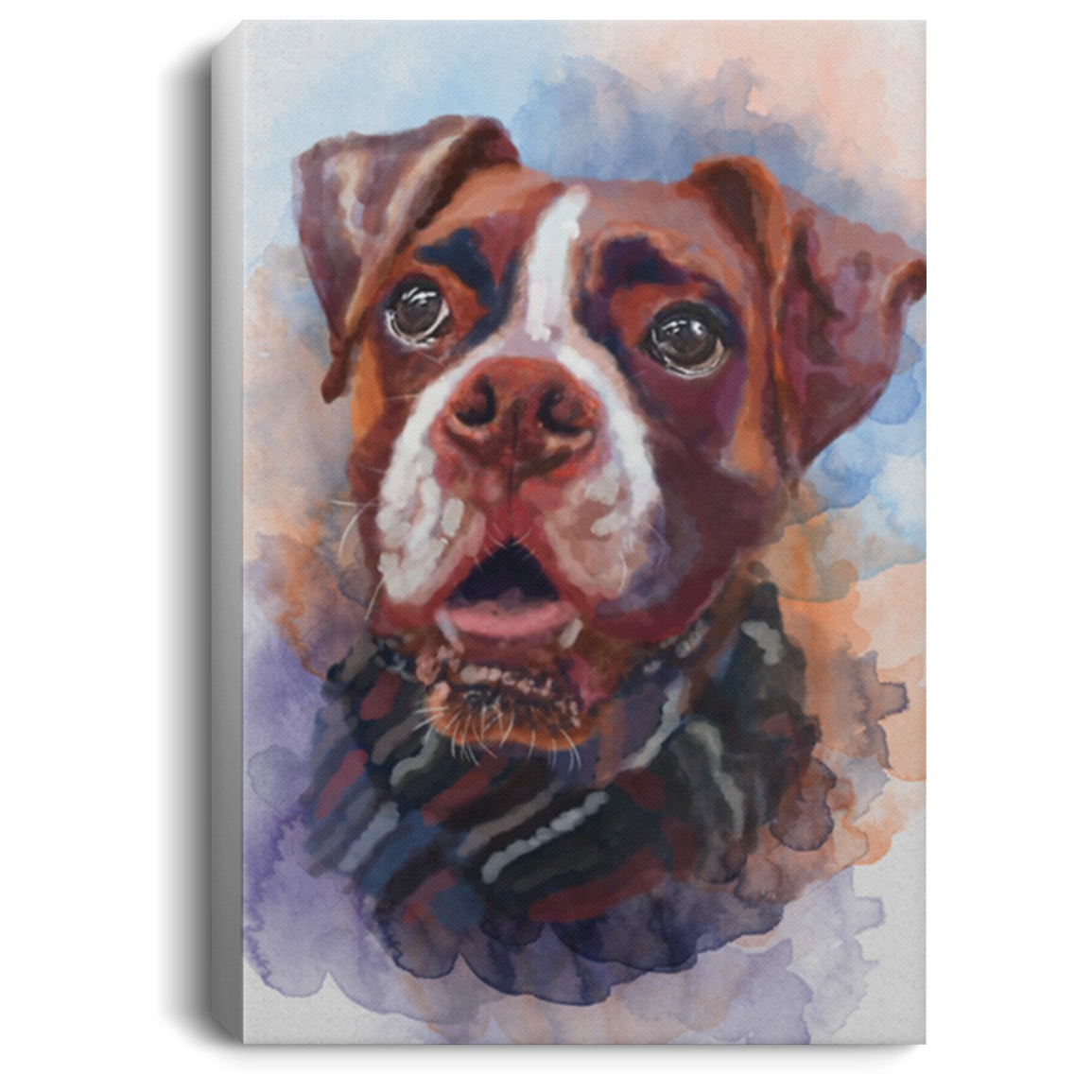200822H Boxer Water Color Canvas Wall Art Picture Gift For Men Women On Birthday Christmas Anniversary Wrapped Ready To Hang 8x12 12x18 16x24