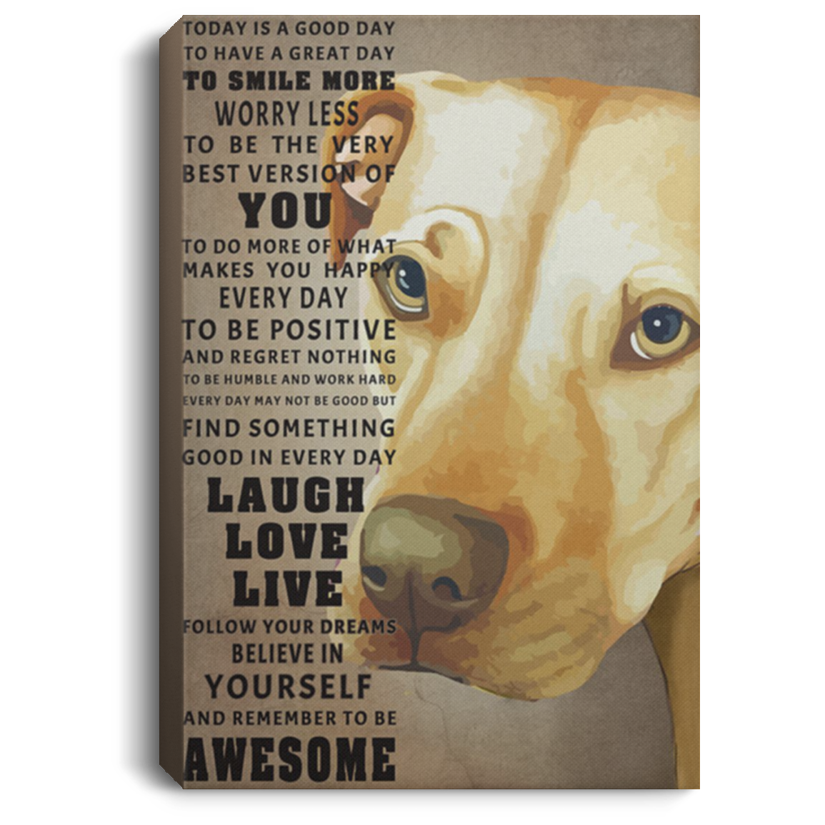 200822H Pitbull Remember To Be Awesome Dog Pet Canvas Wall Art For Living Room Bedroom 8x12 12x18 16x24