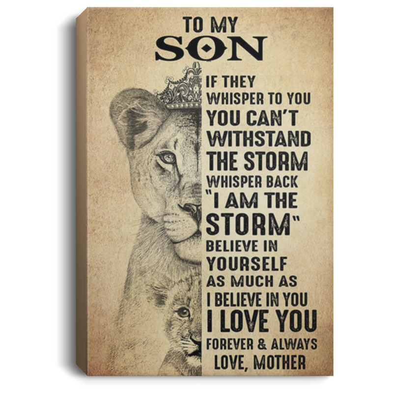 200813BB Lion Mother To Son Canvas Art Wall Decor For Living Room Bedroom - Whisper Back I Am The Storm Poster Gift On Birthday Great Ideas Decoration