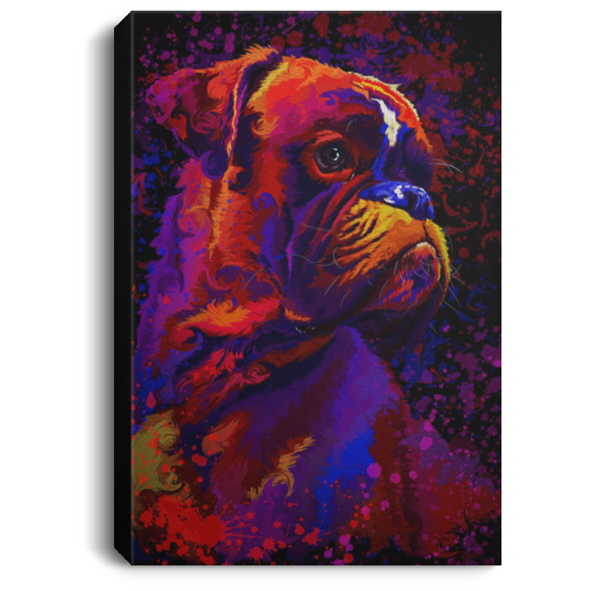 200822H Vintage Poster Canvas Boxer Dog Gift For Men Women On Birthday Christmas Anniversary Wrapped Ready To Hang 8x12 12x18 16x24