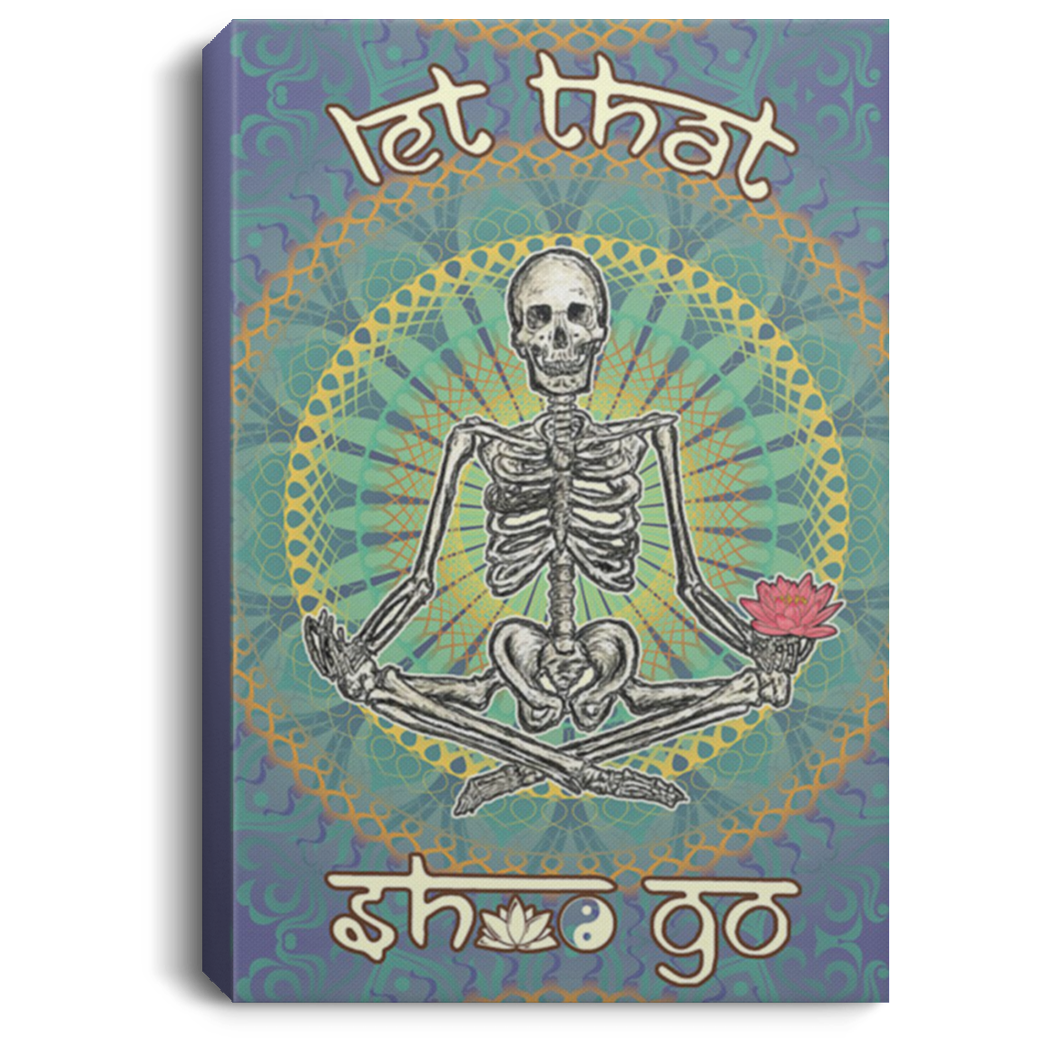 200818EE Yoga Skeleton Let That Go Wall Art Canvas Vertical Perfect Birthday Christmas Ideas Great Gift Decoration 8x12 12x18 16x24