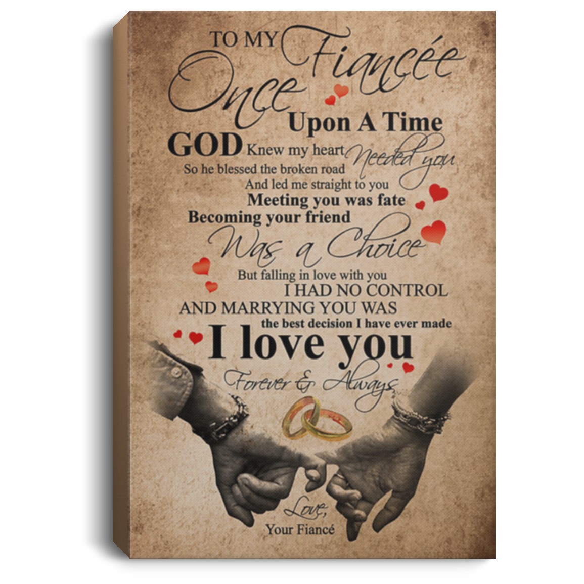 200813BB Vintage Poster Canvas To My Fiancee Art Print From Fiance Awesome Birthday Anniversary Christmas Ideas Great Gift Decoration 8x12 12x18 16x24