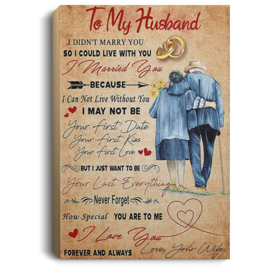 200813BB Husband Family Canvas Wall Art Personalized From Wife Perfect Birthday Christmas Ideas Great Gift Decoration 8x12 12x18 16x24