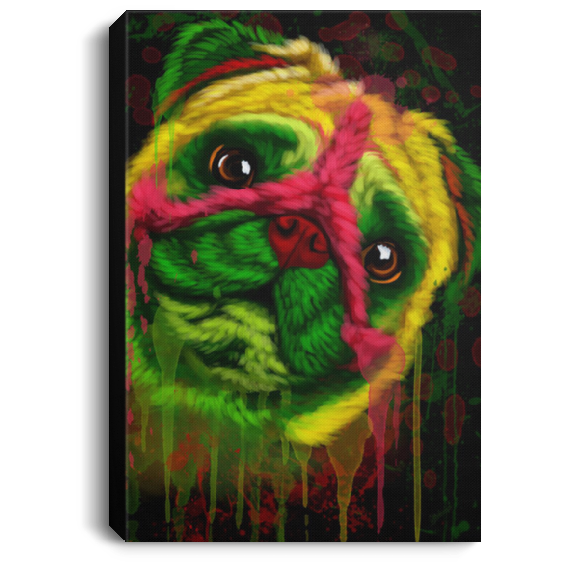 200822H Pug Framed Artwork Print Picture Canvas Best Gift For Men Women On Birthday Xmas Anniversary Wrapped Ready To Hang 8x12 12x18 16x24