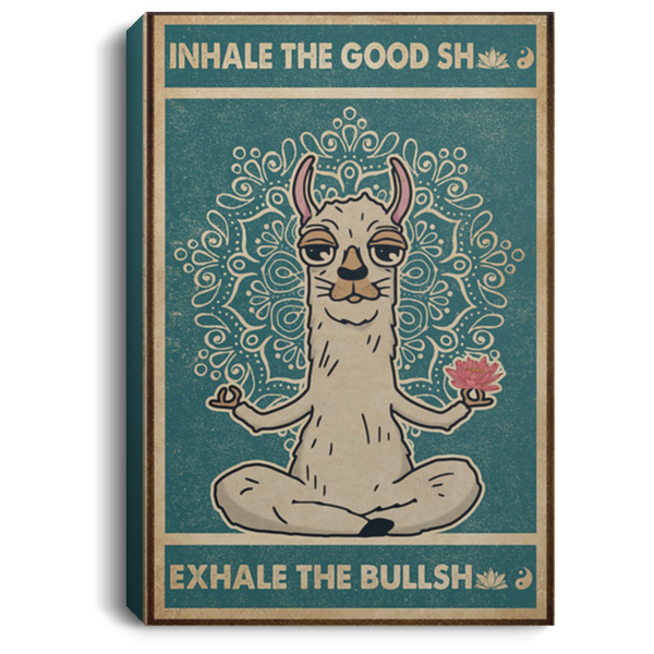 200818EE Inhale The Good Yoga Llama Canvas Wall Office Perfect Birthday Christmas Ideas Great Gift Decoration 8x12 12x18 16x24