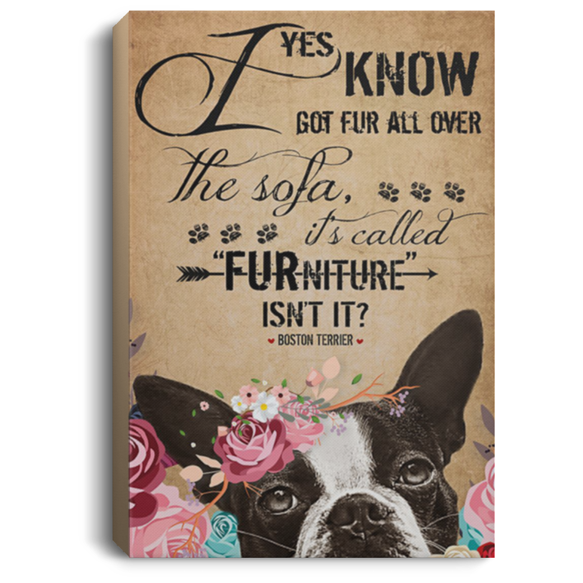 200825G Canvas Wall Art For Living Room I Know Got Fir All Over The Sofa Funny Birthday Ideas Great Gift Decoration 8x12 12x18 16x24