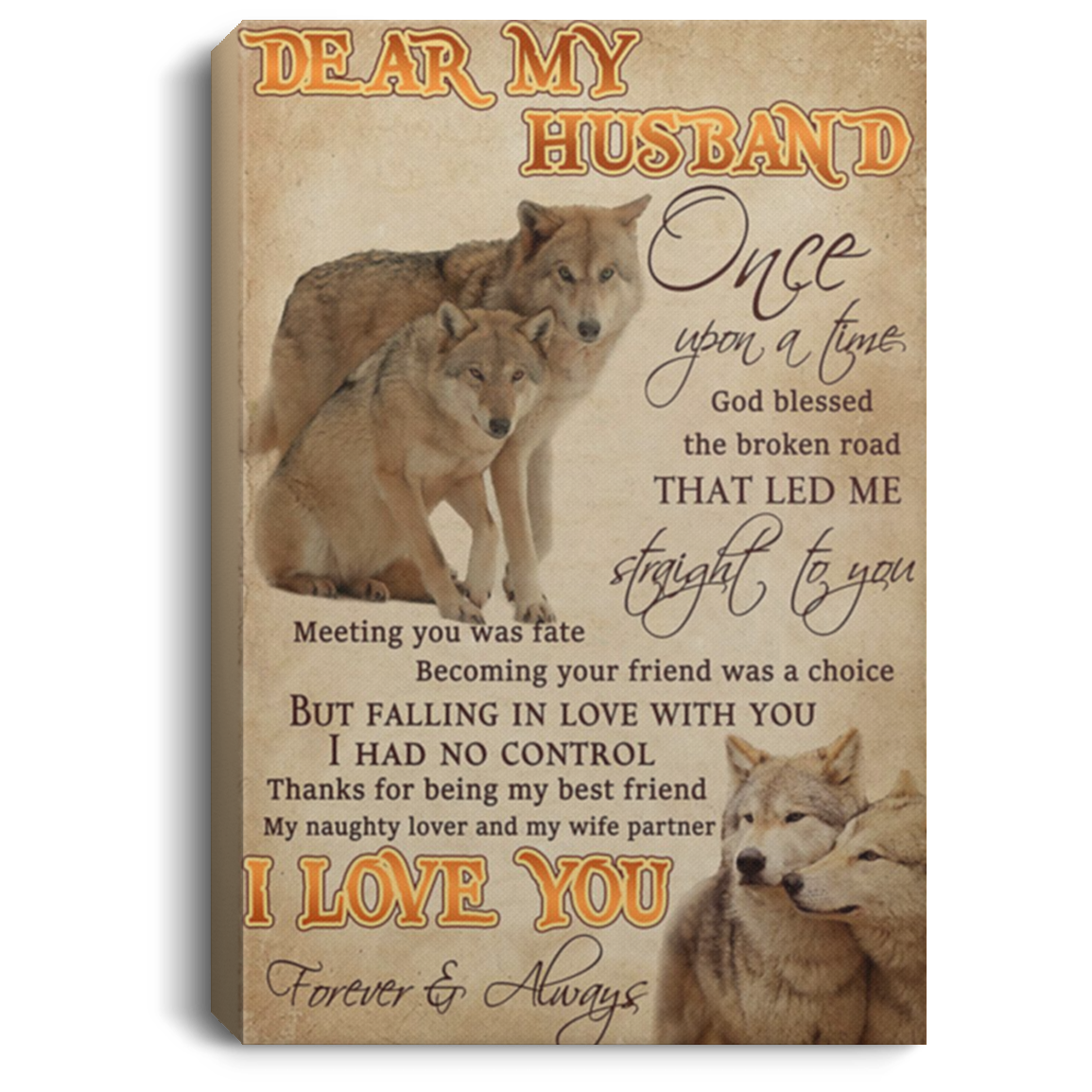200813BB Husband Gift From Wife Once Upon God Blessed The Broken Road That Led Me Straight To You Dinosaur Art Posters Inspirational Canvas 8x12 12x18 16x24