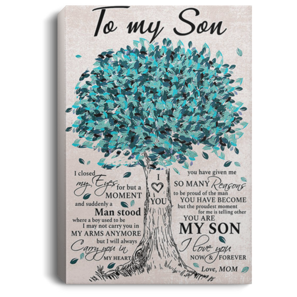 200813BB To My Son From Mom Tree Canvas Inspirational Wall Art Poster Perfect Birthday Christmas Ideas Great Gift Decoration 8x12 12x18 16x24