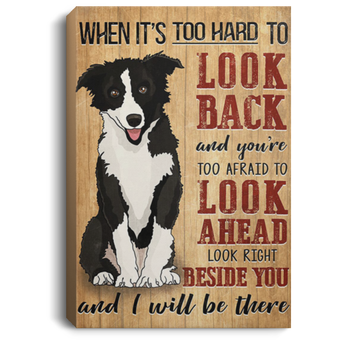 200825G Inspiration Canvas Wall Art Border Collie Dog Awesome Birthday Christmas Ideas Great Gift Decoration 8x12 12x18 16x24