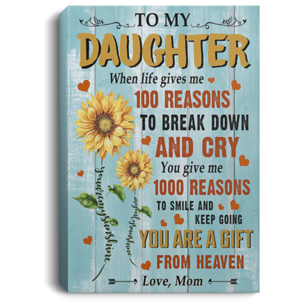 200813BB To My Daughter Sunflower Canvas Poster Motivation - Perfect Birthday Ideas Great Gift Decoration 8x12 12x18 16x24