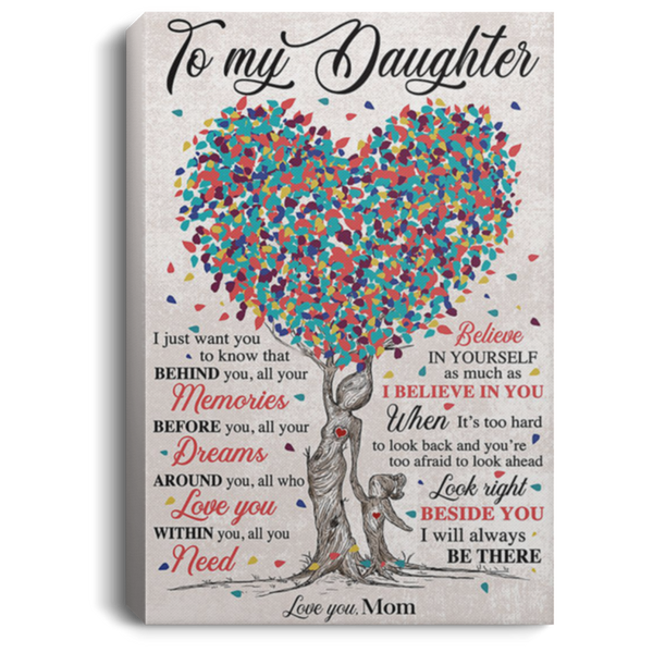 200813BB To My Daughter From Mom Tree Art Canvas Prints Perfect Birthday Christmas Ideas Great Gift Decoration 8x12 12x18 16x24