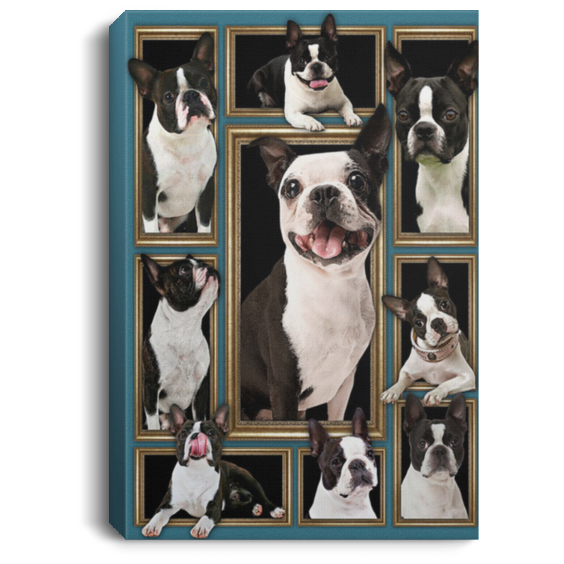 200825G Boston Terrier Picture Canvas Art Wall Decor For Living Room Awesome Birthday Ideas Great Gift Decoration 8x12 12x18 16x24