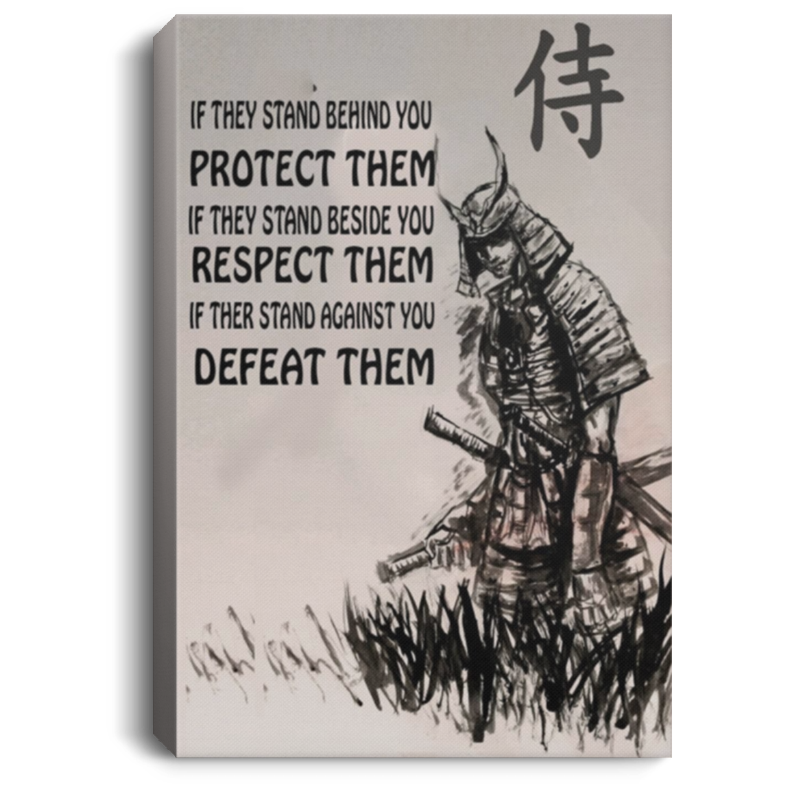 AAA200704 Samurai Vintage Poster Canvas Wall Art For Office Bedroom Living Room If They Stand Beside You Give Them Respect 8x12 12x18 16x24