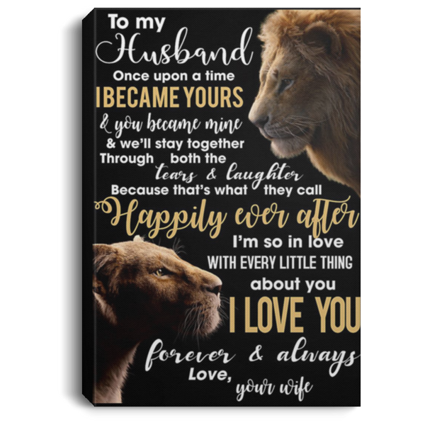 200813BB Husband Gift From Wife I'm So In Love With Every Little Thing About You Lion Gallery Wrapped Canvas Prints 8x12 12x18 16x24