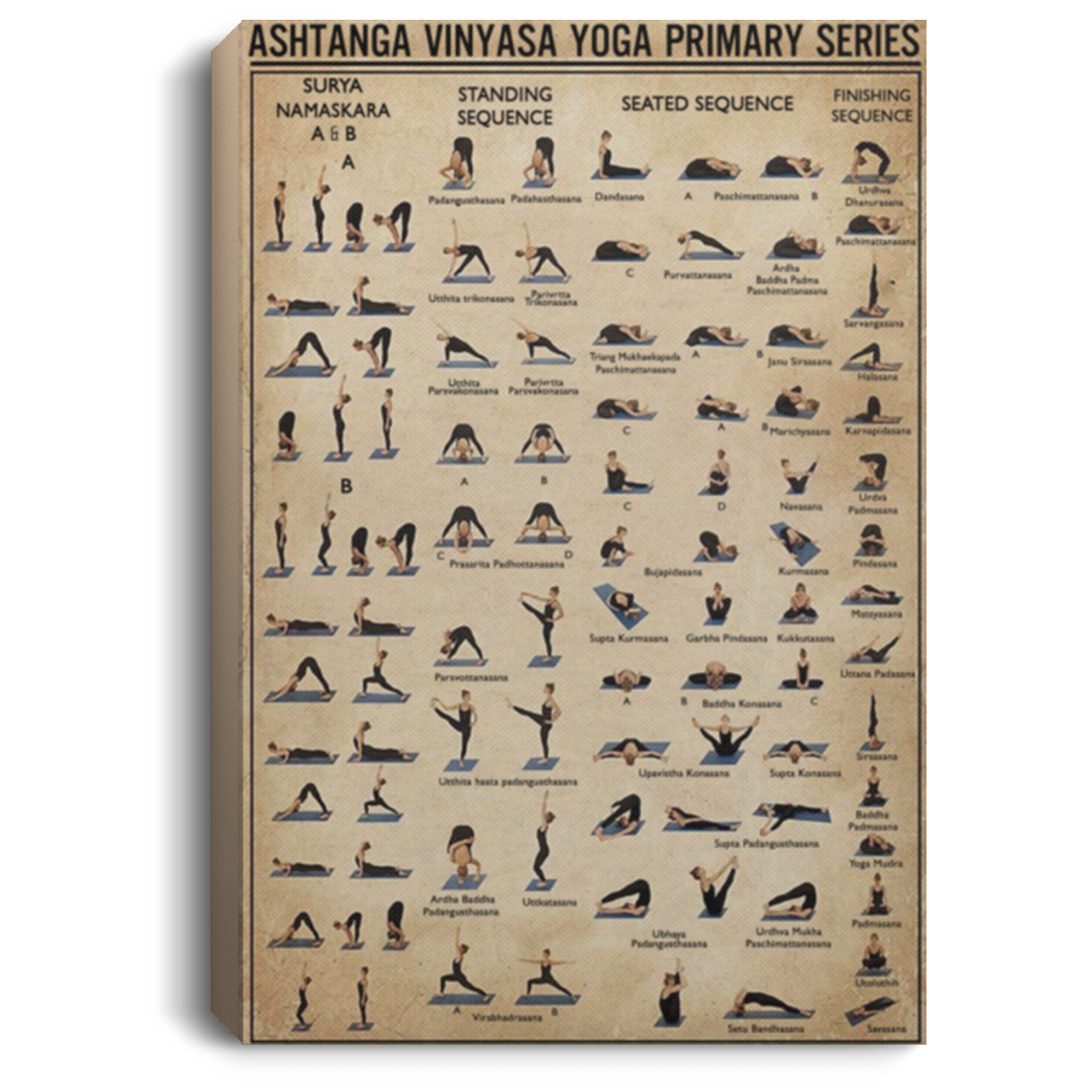 200818EE Ashtanga Vinyasa Yoga Primary Series Canvas Poster Custom Perfect Birthday Christmas Ideas Great Gift Decoration 8x12 12x18 16x24