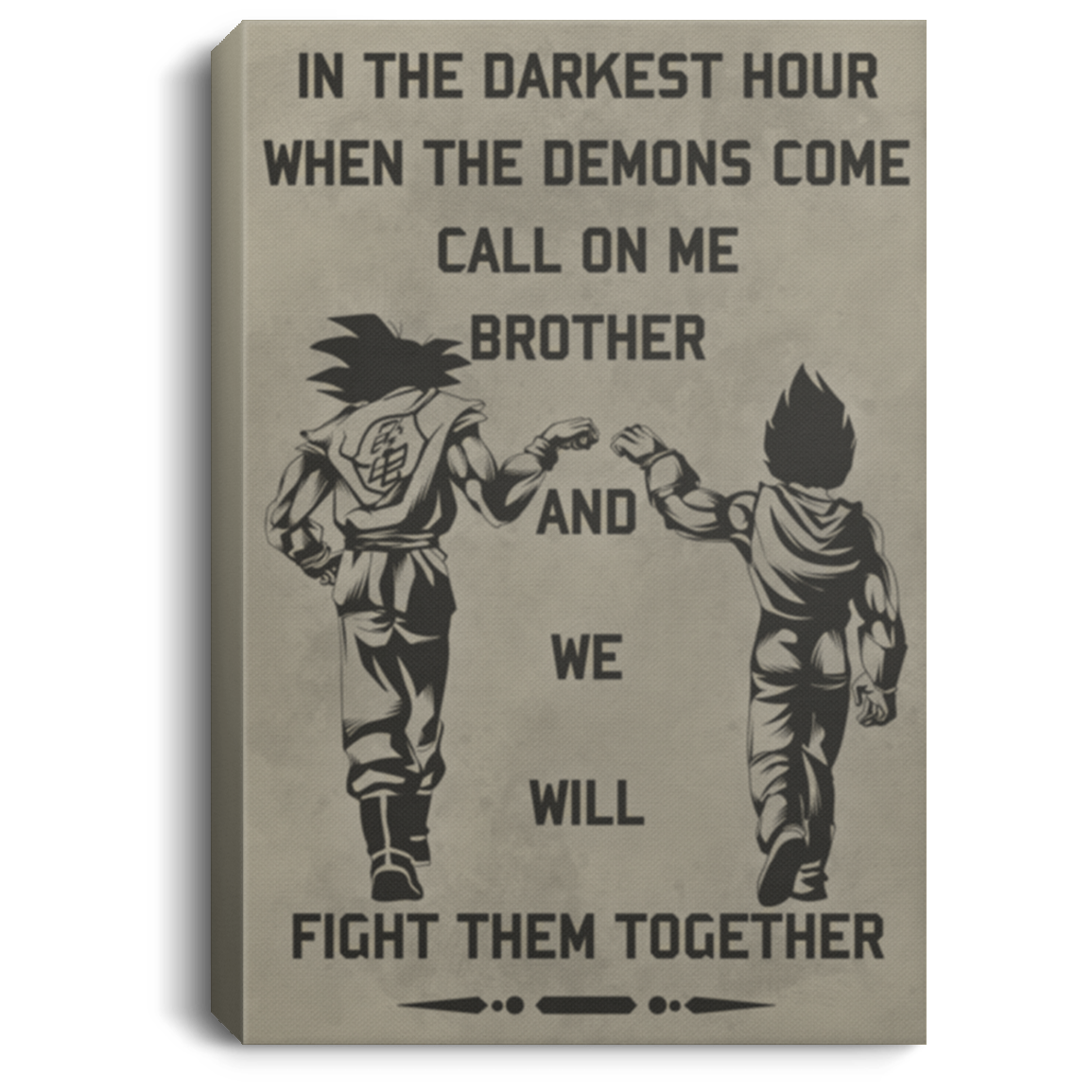 AAA200704 Goku & Vegeta Art Posters Inspirational Canvas Wall Art For Dragon Ball Fan We Will Fight Them Together 8x12 12x18 16x24