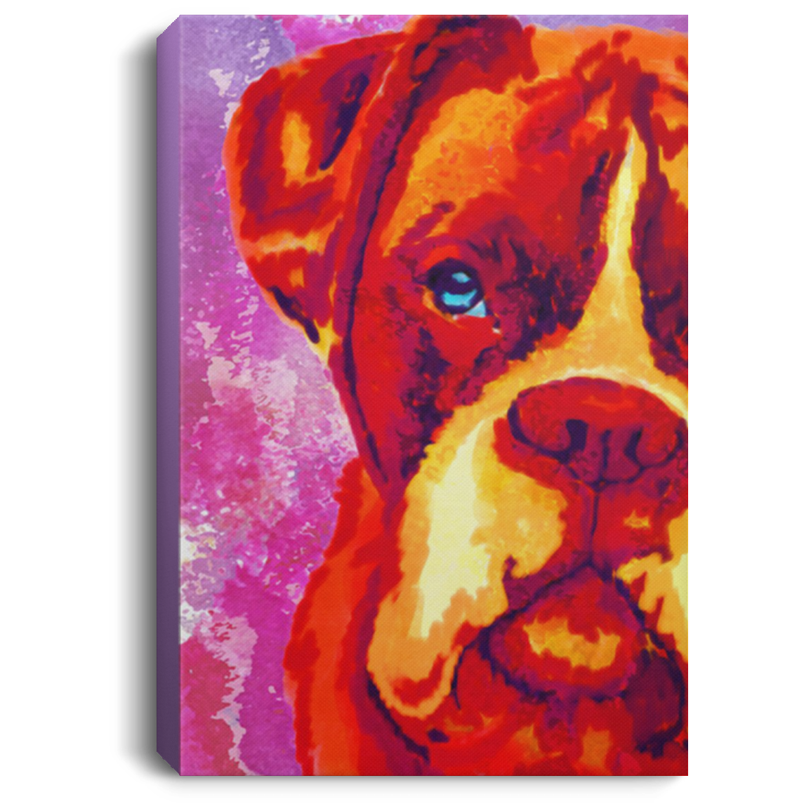 200822H Boxer Dog Wall Art Canvas For Living Room Personalized Gift For Men Women Wrapped Ready To Hang 8x12 12x18 16x24