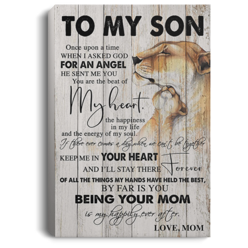 200813BB To My Son Love Mom Lion Wall Art Canvas Prints Perfect Birthday Ideas Great Gift Decoration 8x12 12x18 16x24