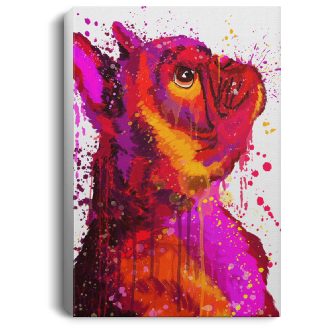 200822H French bulldog Water Color Canvas Wall Art Print Picture Gift For Men Women On Birthday Xmas Anniversary 8x12 12x18 16x24