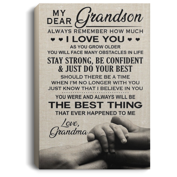 200813BB Vintage Poster Canvas Wall Art My Dear Grandson From Grandma Perfect Birthday Christmas Ideas Great Gift Decoration 8x12 12x18 16x24