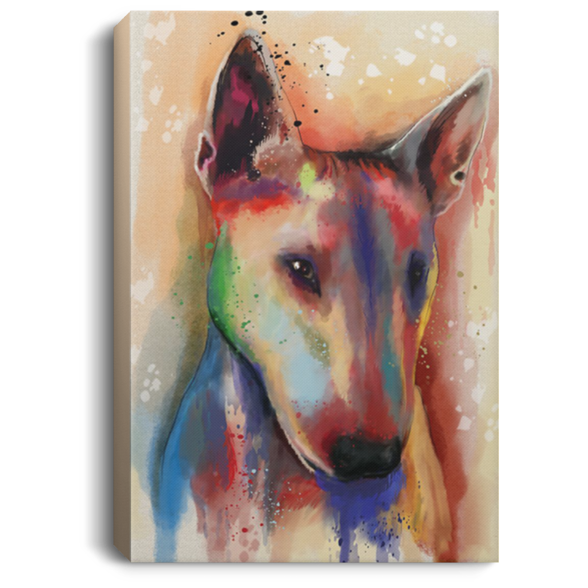 200822H Bull Terrier Canvas Poster Unique Art Personalized Gift For Men Women On Birthday Christmas Wrapped Ready To Hang 8x12 12x18 16x24