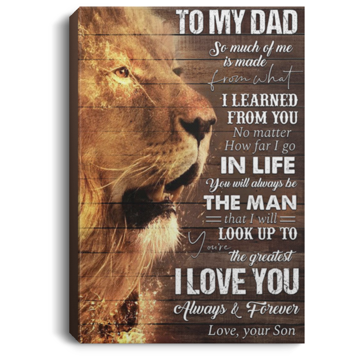 200813BB Lion Dad Family Canvas Print Poster From Son Perfect Birthday Christmas Ideas Great Gift Decoration 8x12 12x18 16x24
