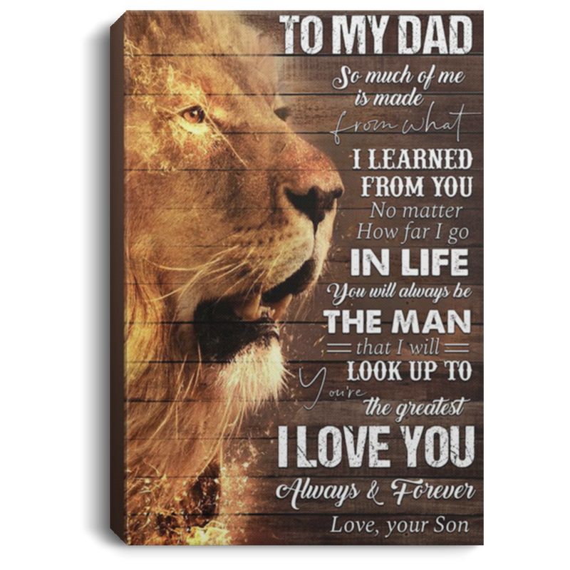 200813BB Lion Dad Family Canvas Print Poster From Son Perfect Birthday Christmas Ideas Great Gift Decoration 8x12 12x18 16x24