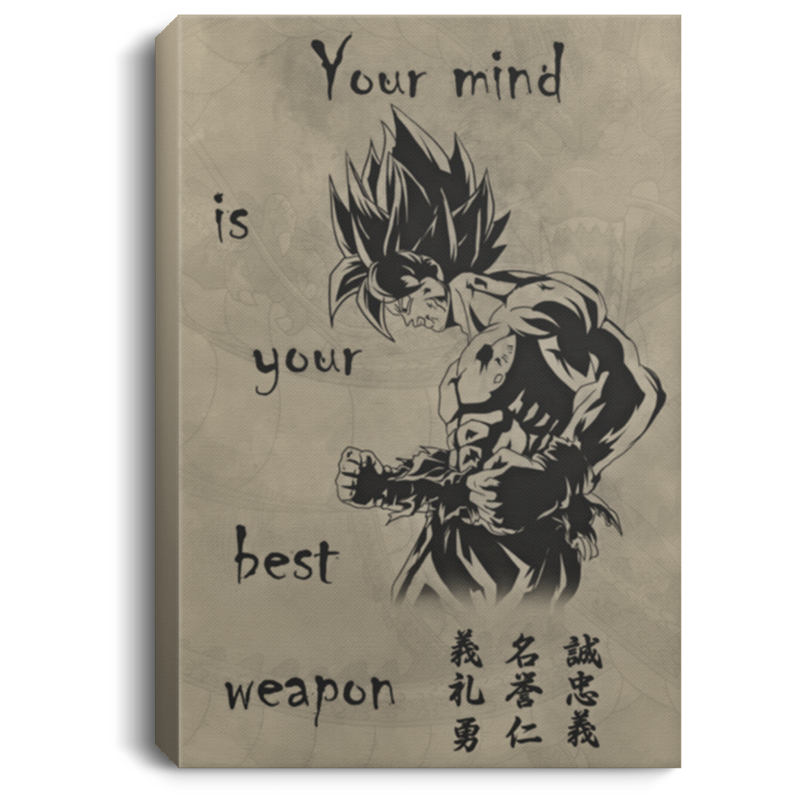 AAA200704 Goku Canvas Wall Art Inspirational Quotes Your Mind Is Your Best Weapon 8x12 12x18 16x24