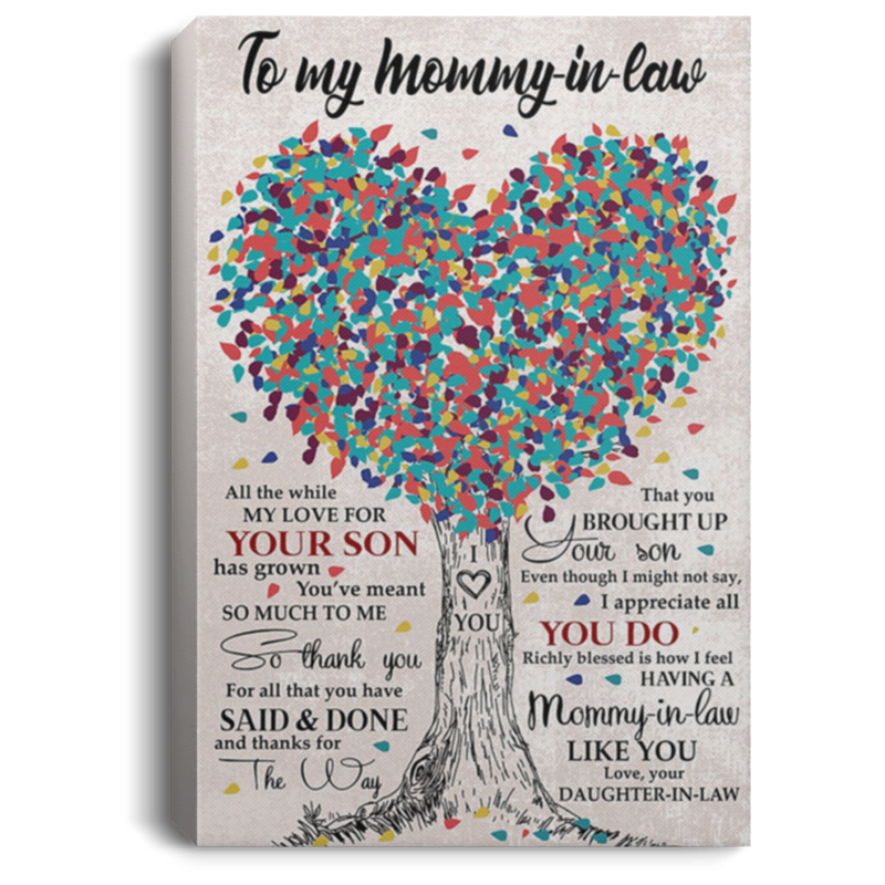 200813BB To My Mommy In Law From Daughter Tree Canvas Poster Art Print Perfect Birthday Christmas Ideas Great Gift Decoration 8x12 12x18 16x24