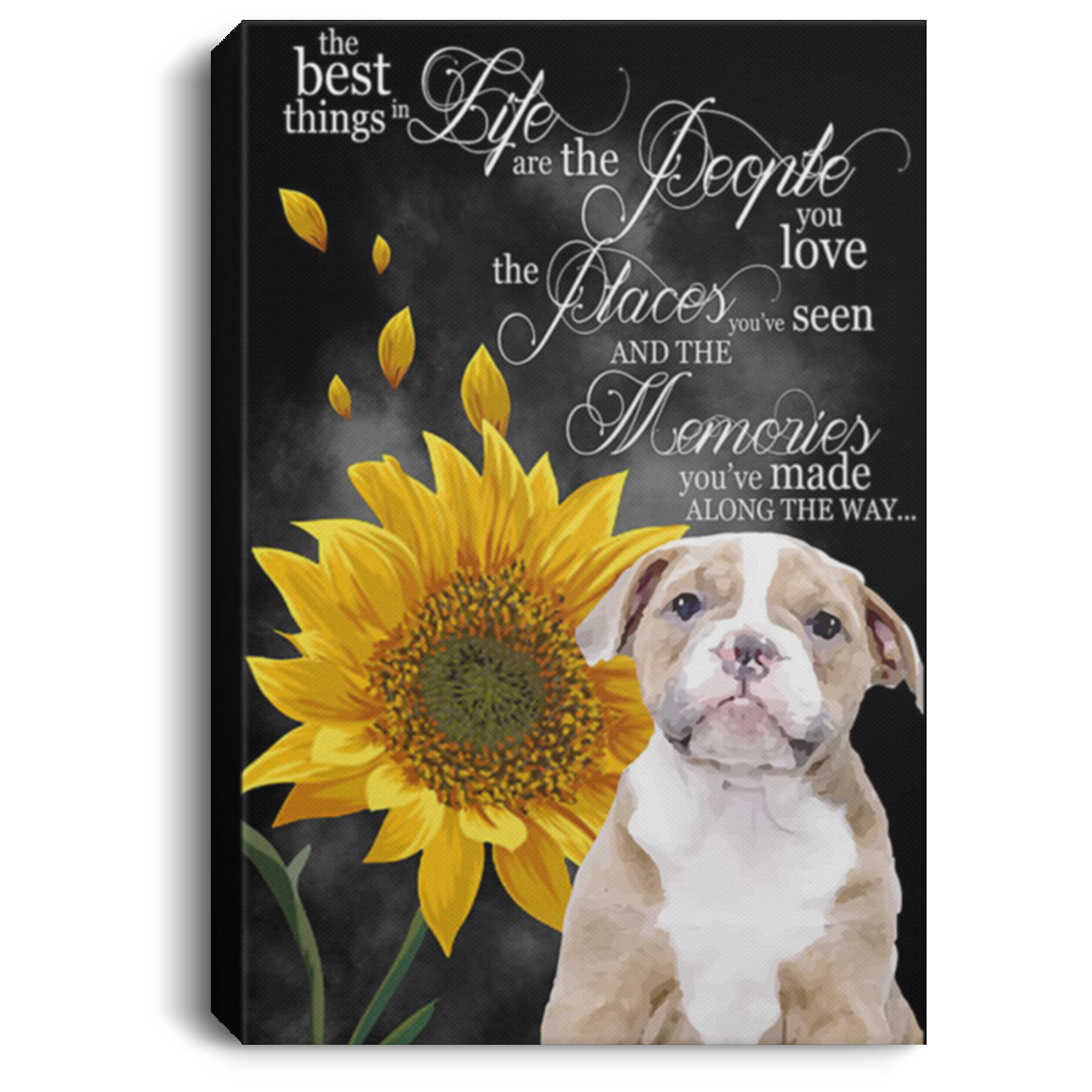 200822H Bulldog The Best Things Canvas Art Wall Decor Bedroom Living Room Funny Gift For Men Women On Birthday Christmas Wrapped Ready To Hang 8x12 12x18 16x24
