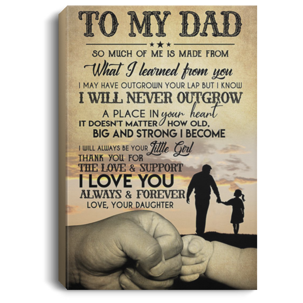 200813BB To My Dad From Daughter Wall Art Canvas Custom Awesome Birthday Christmas Ideas Great Gift Decoration 8x12 12x18 16x24