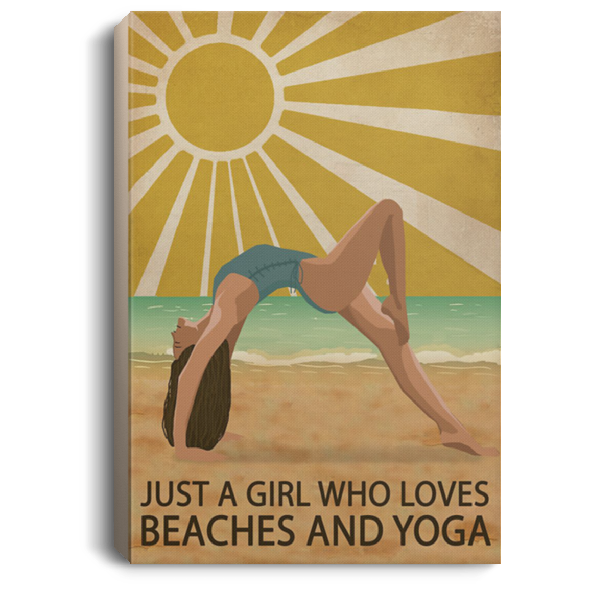 200818EE Sun Beach Girl Who Loves Beaches And Yoga Canvas Poster Custom Awesome Birthday Christmas Ideas Great Gift Decoration 8x12 12x18 16x24